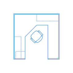 Furniture Office Workstations Cubicles U Shape Management Workstation Digital Sketch Svg Design, Free Vectors File